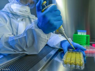 Járványügyi szakember mintákat vizsgál