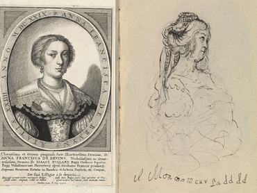 Anna Francisca de Bruyns önarcképe (balra) és önarckép-vázlata (jobbra)