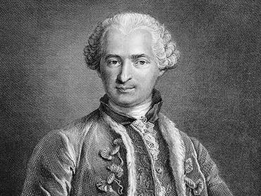 Saint Germain grófjának fekete-fehér portréja