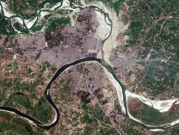 Az Európai Űrügynökség felvétele a Kumbh Mala fesztiválról