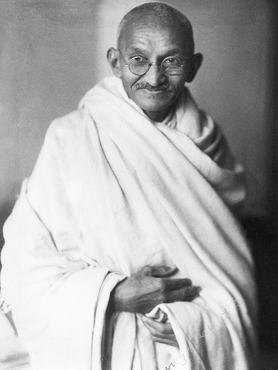 Indian statesman and activist Mohandas Karamchand Gandhi (1869 - 1948), circa 1940.  (Photo by Dinodia Photos/Getty Images)