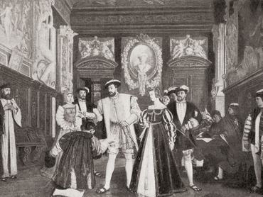 I. Ferenc címet és javadalmat adományoz Rosso Fiorentinónak a fontainebleau-i munkájáért a Notre-Dame kanonokságában. I. Ferenc (1494–1547), Franciaország királya. Giovanni Battista di Jacopo (1495–1540), más néven Rosso Fiorentino vagy Il Rosso, olasz manierista festő, aki olaj- és freskófestészetéről ismert. A Hutchinson’s History of the Nations című műből, 1915-ben megjelent kiadás. (Fotó: Universal History Archive / Universal Images Group via Getty Images)