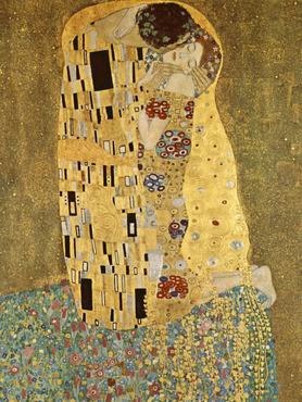 Gustav Klimt A csók című festménye