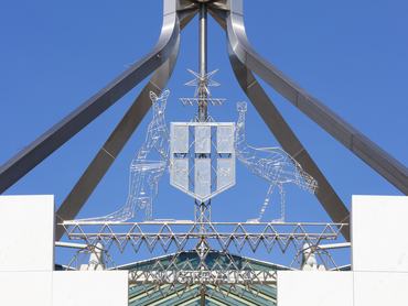 Ausztrál címer a a canberrai parlamenten