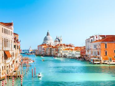 View of Grand Canal and Basilica Santa Maria della Salute in Venice