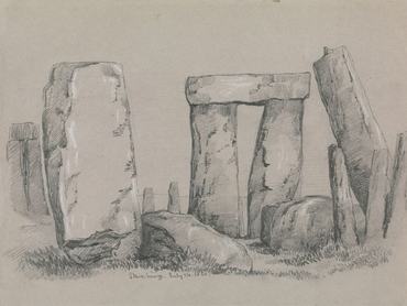 Stonehenge, ismeretlen művész alkotása, 1826 és 1866 között készült grafitrajz fehér krétával kiemelve. (Fotó: Sepia Times/Universal Images Group via Getty Images)