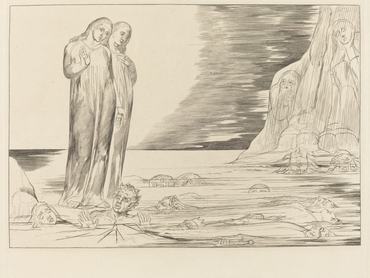 „Az árulók köre; Dante lábának ütése Bocca degli Abbatén, 1827. William Blake művész. (Fotó: Heritage Art/Heritage Images a Getty Images közreműködésével)”