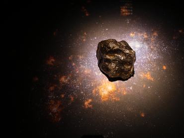 Földre hullott meteor darab.