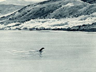 Loch Ness-i szörny, 1933-as illusztráció. The Illustrated London News Ezüstjubileumi különszáma: V. György király és Mária királyné, 1910–1935. London, 1935. (Fotó: Culture Club/Bridgeman via Getty Images)