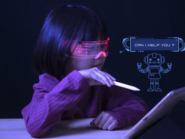 AI-t használó gyerek