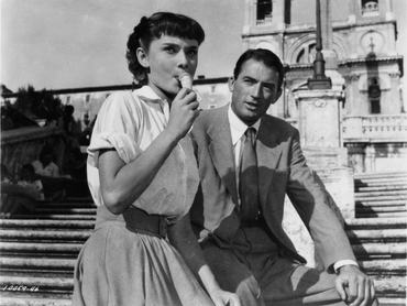 Audrey Hepburn és Gregory Peck a Római Vakáció c. filmben