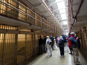 San Francisco, United States of America - September 25, 2024: A cells in Alcatraz prison in San Francisco Bay, California in USA