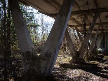 The Pripyat river transport stop is in Prypiat, a city abandoned after the Chornobyl accident, Kyiv region, Ukraine, on April 14, 2026. April 26, 2026, marks the 40th anniversary of the explosion of the fourth reactor at the Chornobyl Nuclear Power Plant, which occurred on April 26, 1986. The accident remains one of the most significant events in the history of nuclear energy. (Photo by Kyrylo Chubotin/Ukrinform/NurPhoto via Getty Images)