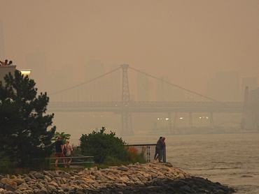 New York látképe, szennyezett levegő