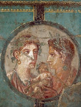 UNSPECIFIED - CIRCA 2003: Portraits, fragment of a fresco from Stabiae. Roman civilisation. Naples, Museo Archeologico Nazionale (Archaeological Museum) (Photo by DeAgostini/Getty Images)