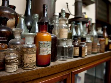 bottles of ingredients for pharmacy