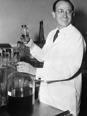 Dr. Jonas Salk, aki feltalálta a gyermekbénulás elleni vakcinát