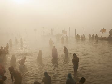 India, Allahlabad, Maha Kumbh Mela ünnep 2013-ban.