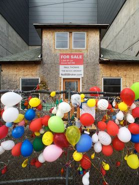 Edith Macefield house, owner made worldwide news in 2006 when she refused to sell her house to developers. Ballard, Seattle, Washington. House is now for sale and movement has started, with to honor Macefield and save house. April 13, 2015