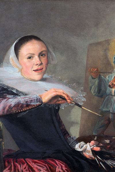 Self-Portrait by Judith Leyster (Dutch, 1609 - 1660); oil on canvas, circa 1630 from the National Gallery, Washington DC. (Photo by GraphicaArtis/Getty Images)