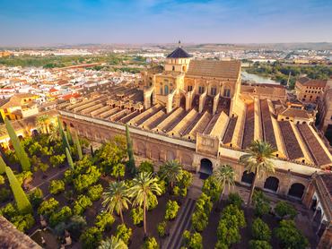 Aerial view of Great Mosque Mezquita - Catedral de Cordoba, Andalusia, Spain