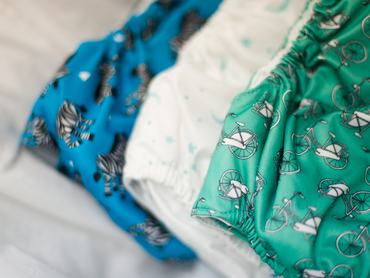 Colourful cloth nappies