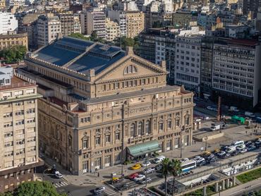 Aerial view of Teatro Colon - Buenos Aires, Argentina