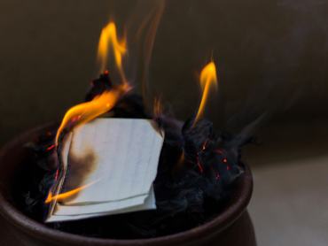 Memories removal, promise commitment, burning evidence concepts