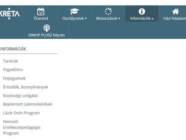 Kréta weboldal screenshot