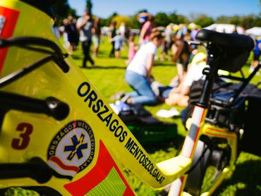 mentőkerékpár a mentőnapon a városligetben