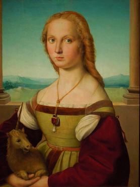 Fiatal hölgy portréja egyszarvúval, Raffaello Sanzio Raphael festménye