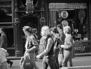 A Volán zenekar tagjai a Váci utcában 1970-ben