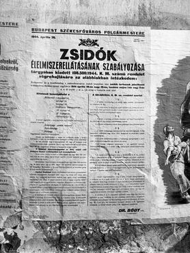 hirdetmény a budapesti gettóban a zsidók élelmezéséről