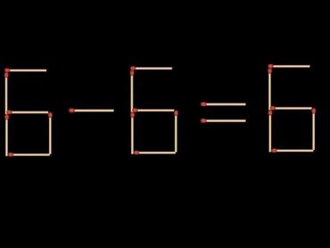 Gyufából kirakott matematikai feladvány.