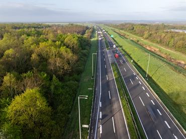 Légifelvétel a Zágráb közelében húzódó horvát autópályáról
