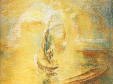 Egry József festménye: Fények a Balaton fölött (1943)